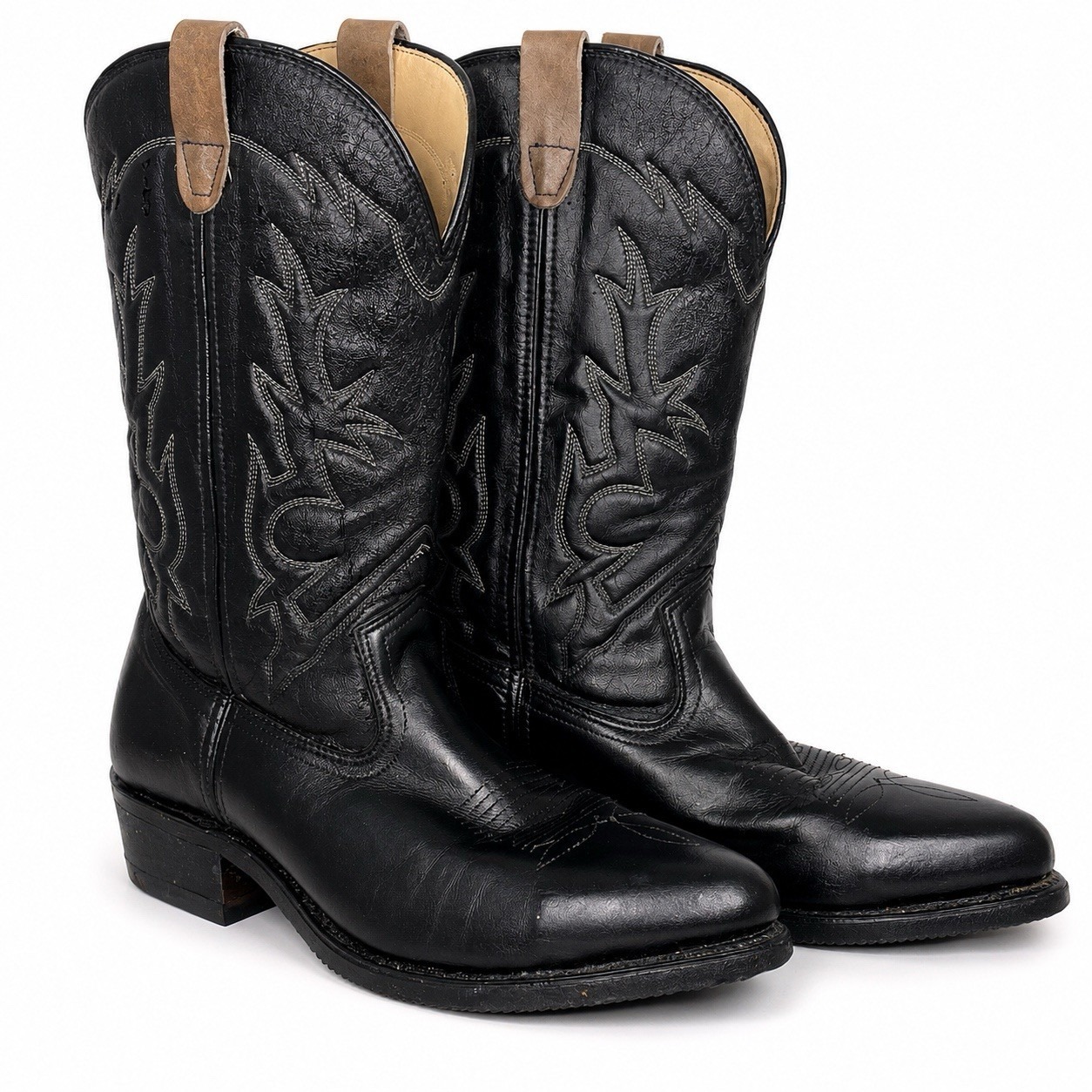 Double H Usa Made Steel Toe Western Work Boots Mens 10d Black Leather Ansi Pt83